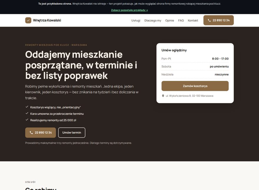 Przykładowa strona — Firma remontowa