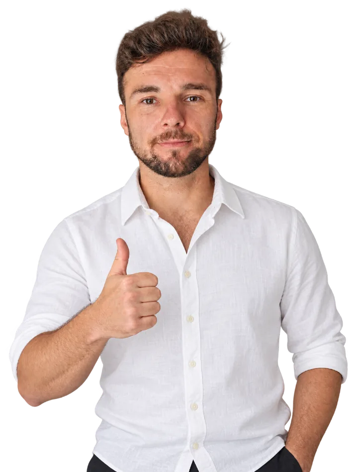 Michał, kciuk w górę