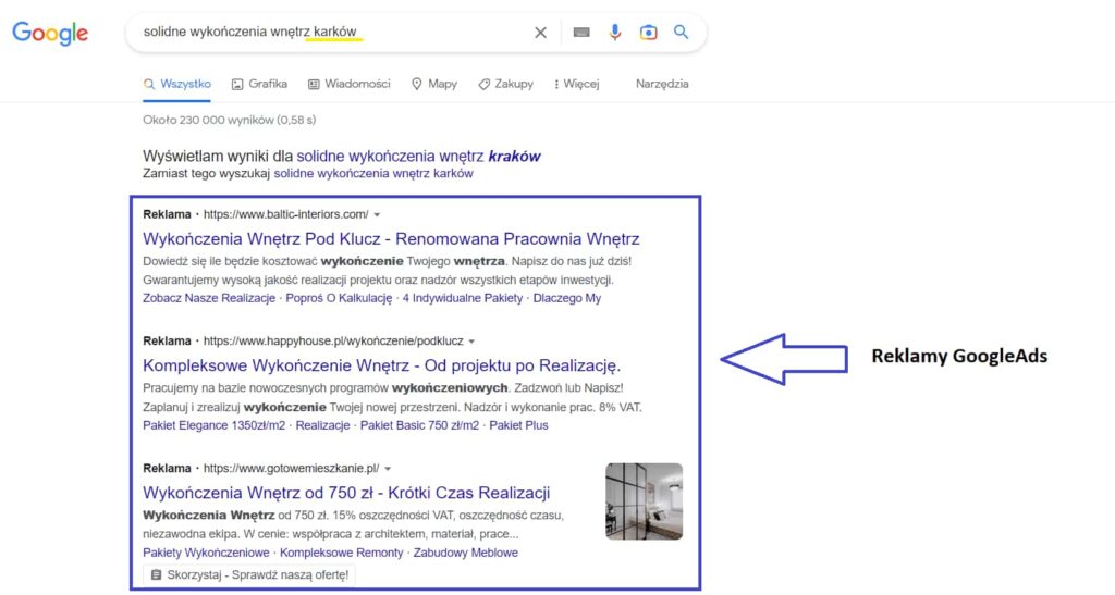 reklamy firm remontowych w google ads