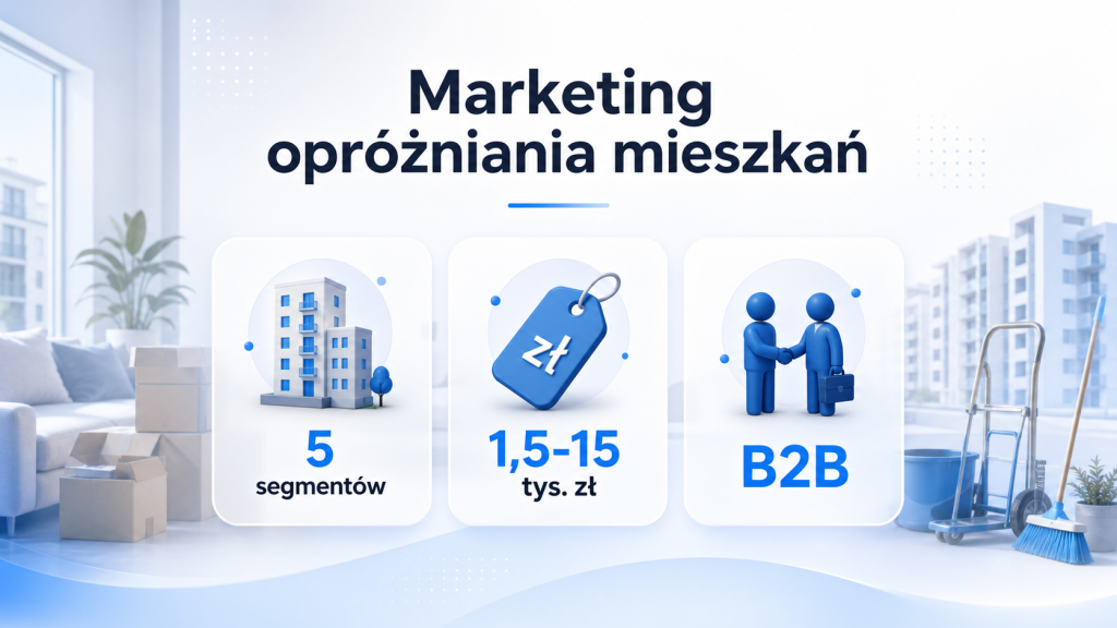 Marketing opróżniania mieszkań: 5 segmentów klientów, zlecenia 1,5-15 tys. zł i B2B